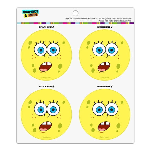 SpongeBob Surprise Face Refrigerator Fridge Locker Vinyl Circle Magnet Set