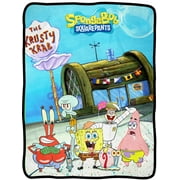 SpongeBob Throw Blanket - SpongeBob Classic Character Group at Krusty Krab Fuzzy Soft Fleece Throw Blanket For Bed Couch 46" X 60"