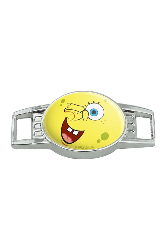 SpongeBob Winking Face Shoe Shoelace Shoe Lace Tag Runner Gym Charm Decoration
