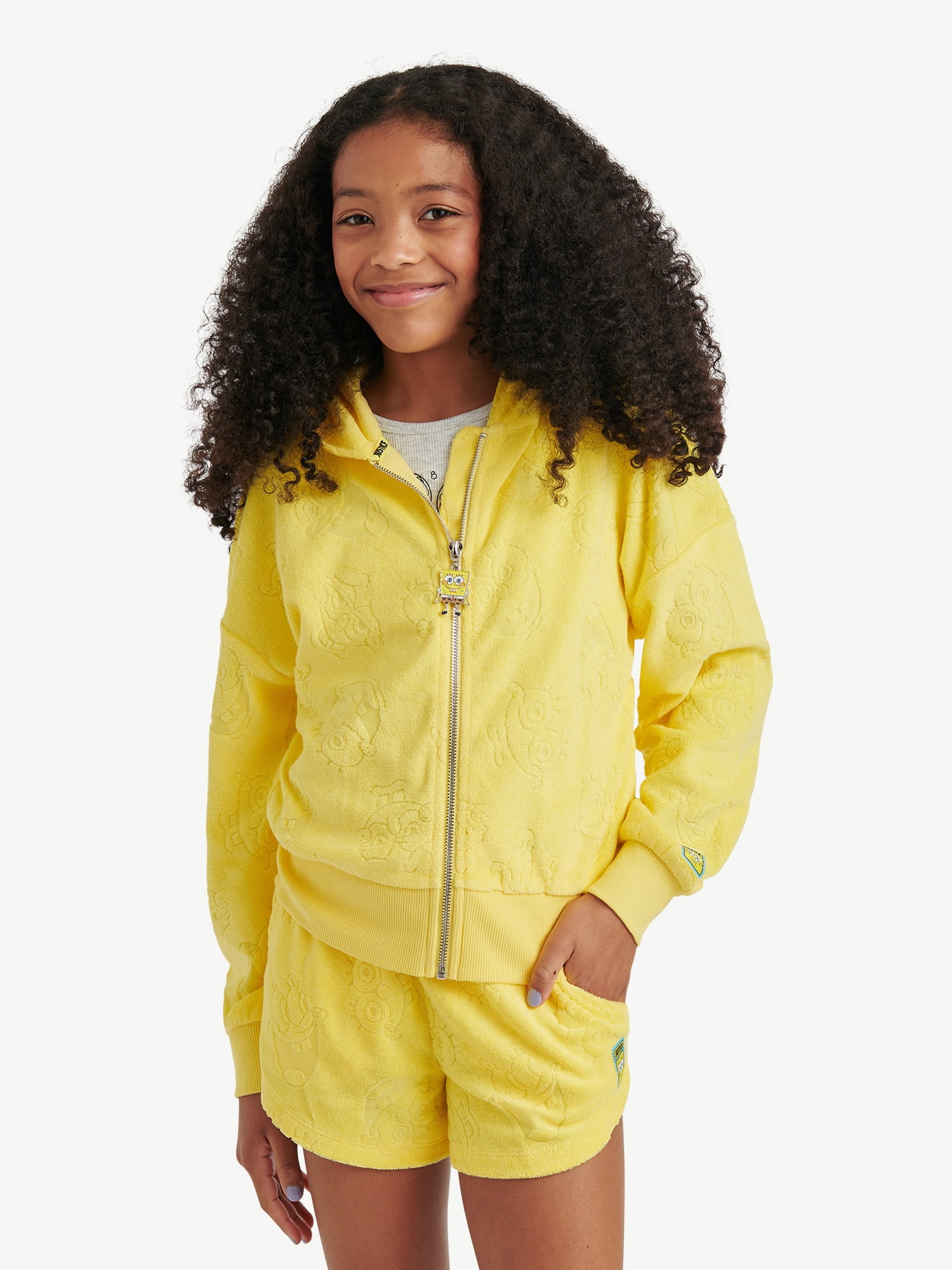 SpongeBob X Justice Girls French Terry Full Zip, Sizes XS - XLP