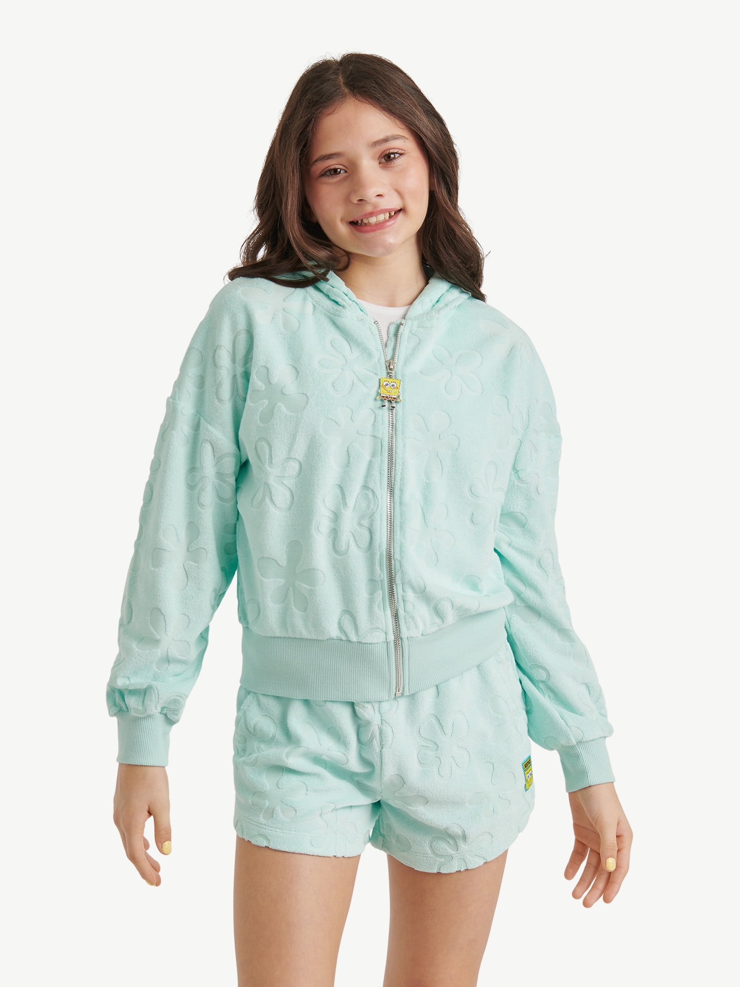 SpongeBob X Justice Girls French Terry Full Zip, Sizes XS - XLP