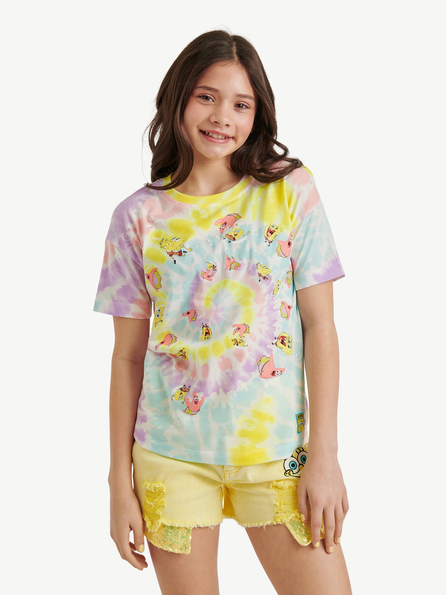 SpongeBob X Justice Girls Oversized Tee, Sizes XS - XLP