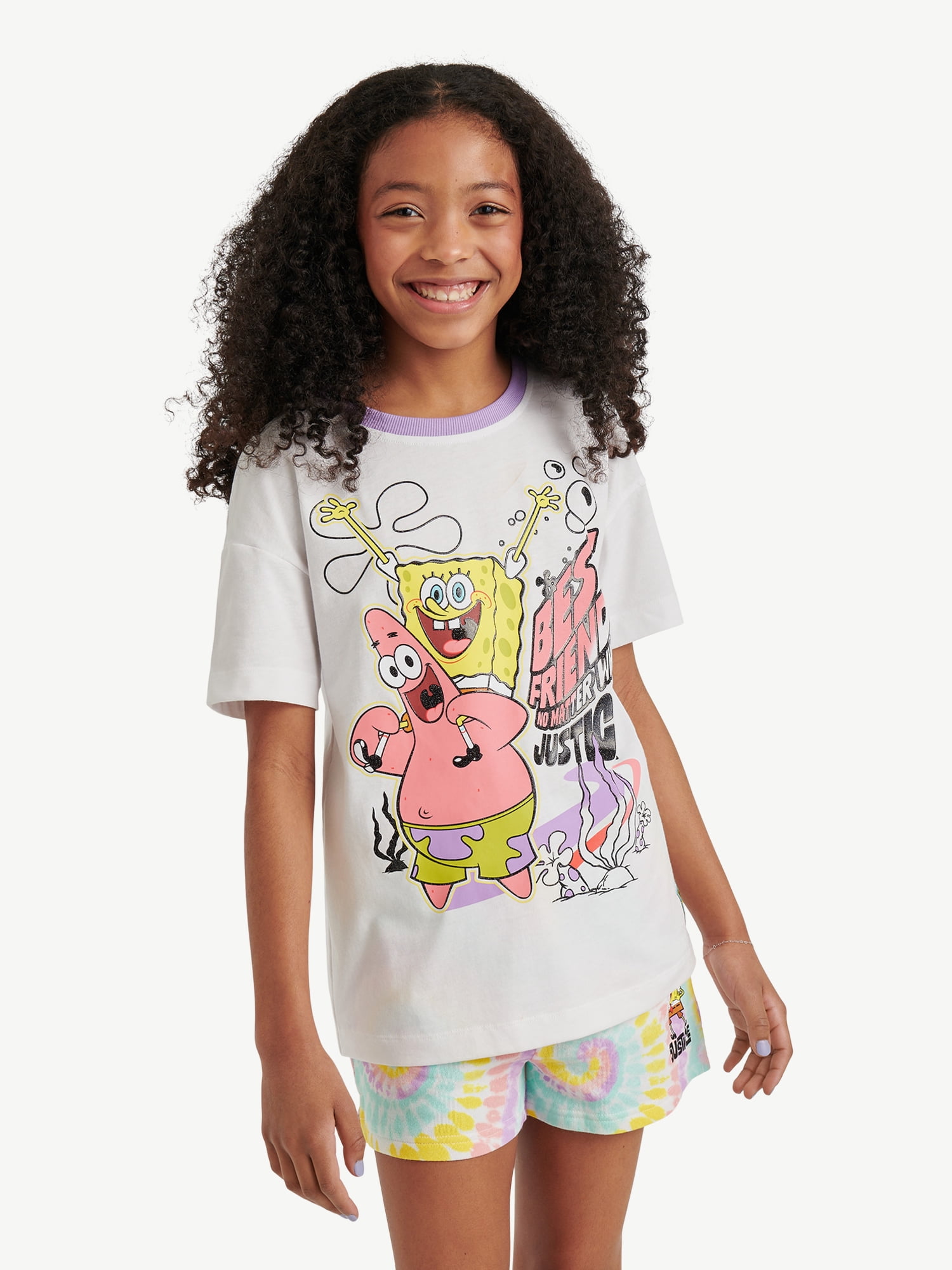 SpongeBob X Justice Girls Oversized Tee, Sizes XS - XLP