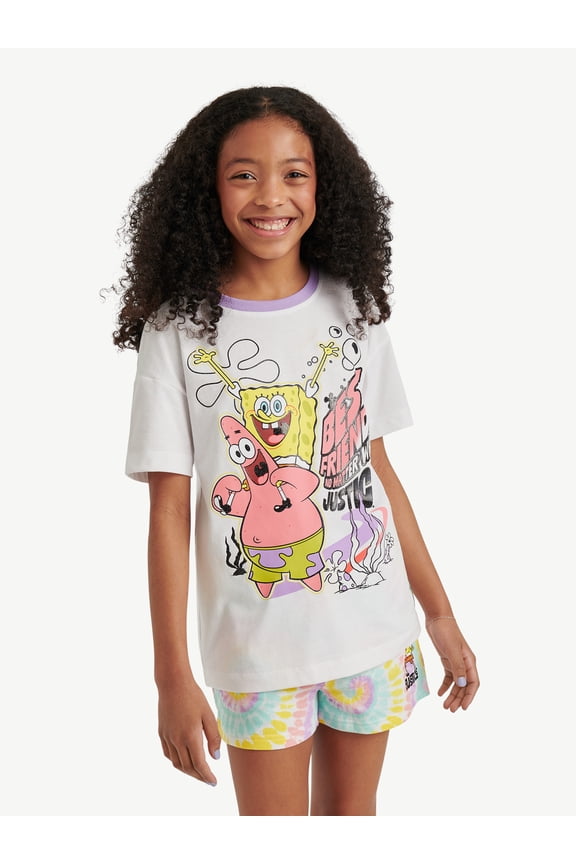SpongeBob X Justice Girls Oversized Tee, Sizes XS - XLP
