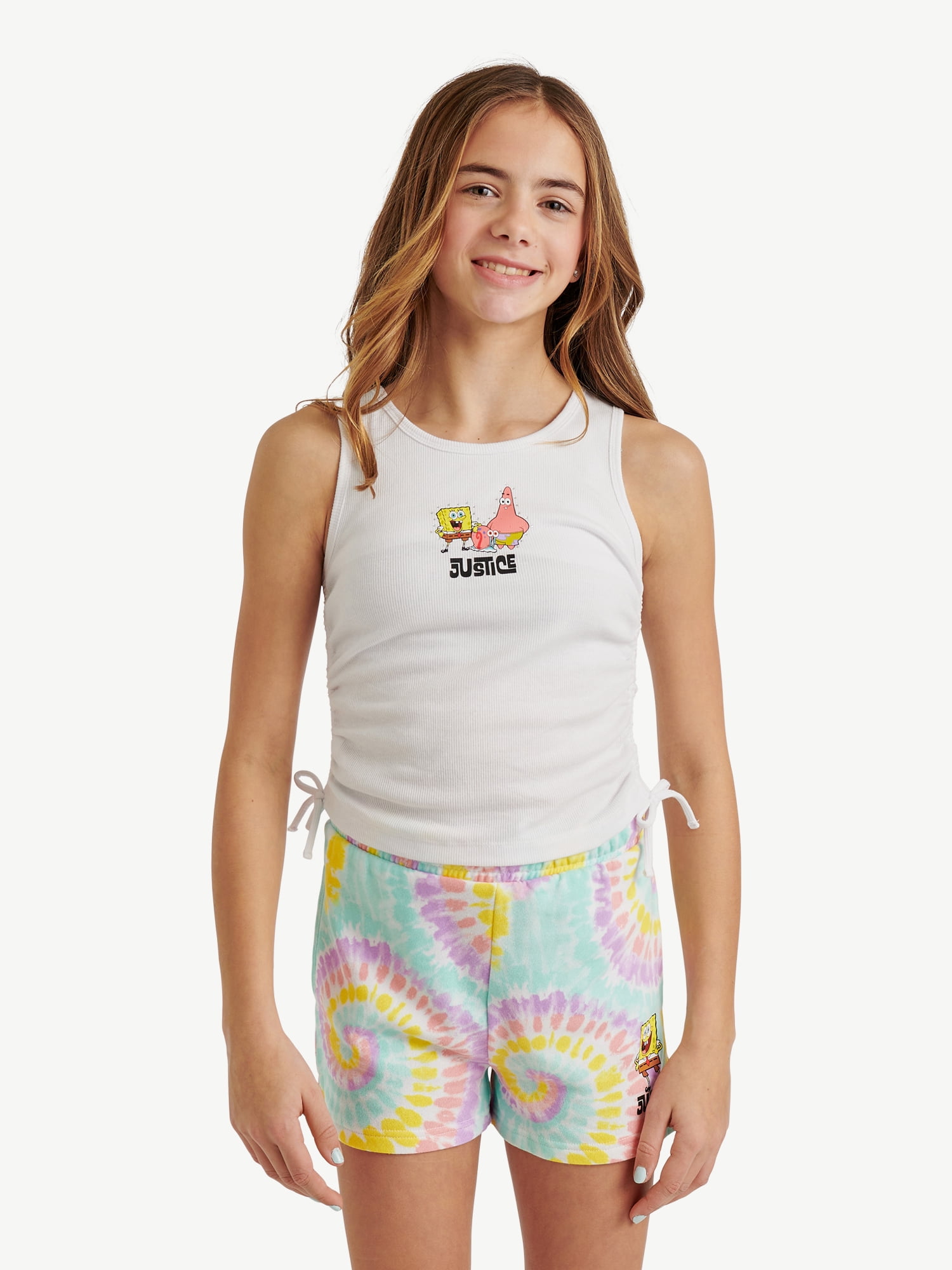 SpongeBob X Justice Girls Side Cinch Tank, Sizes XS - XLP