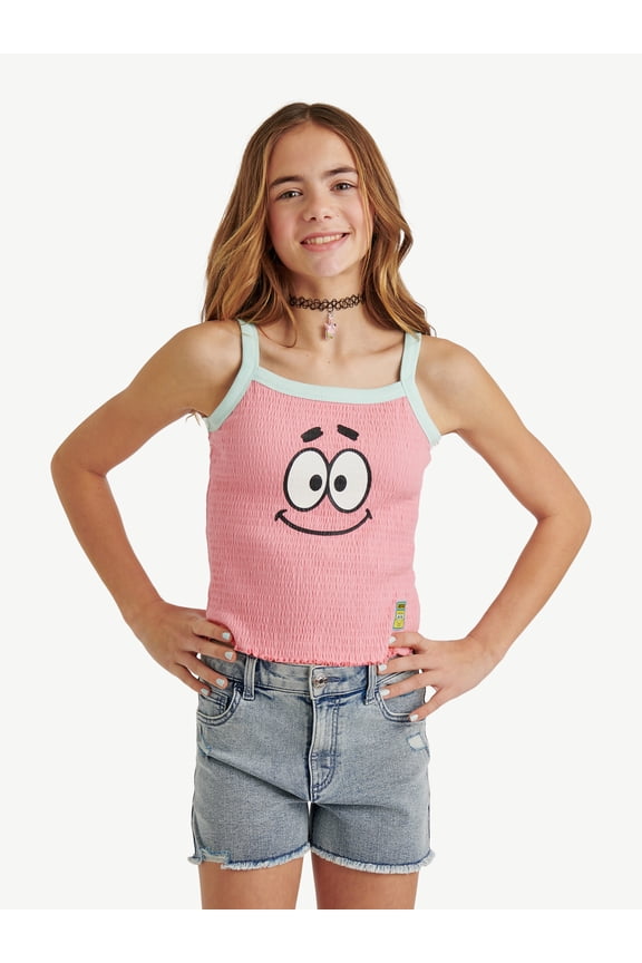 SpongeBob X Justice Girls Smocked Tank, Sizes XS - XLP