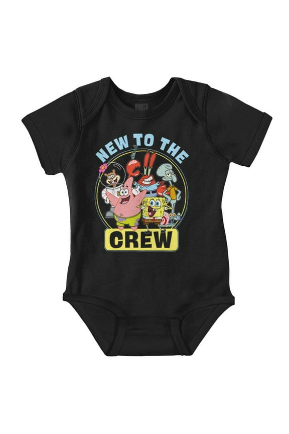 SpongeBob and Friends New to the Crew Romper Boys or Girls Infant Baby Brisco Brands 6M