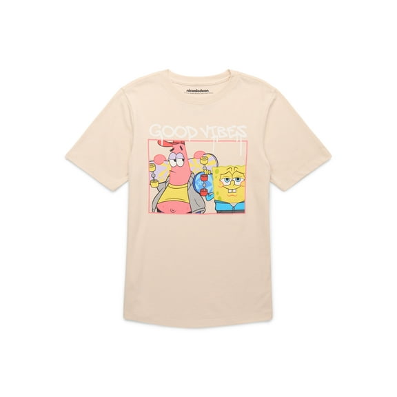 SpongeBoB SquarePants, Boys' & Big Boys', Good Vibes, Short Sleeve, Graphic T-Shirt, Sizes 4-18