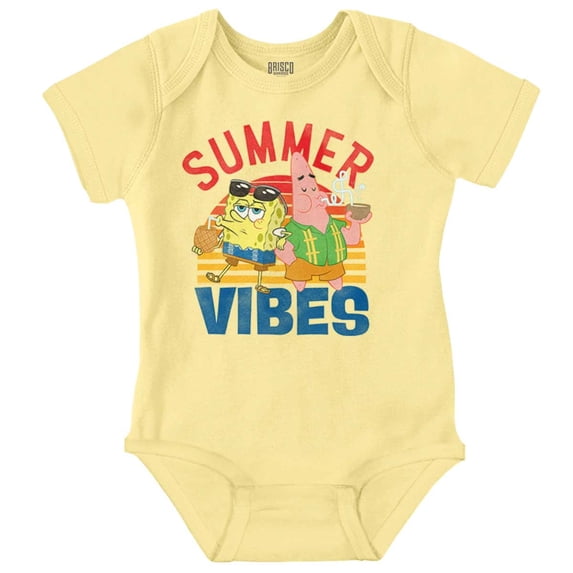 SpongeBob and Patrick Summer Vibes Romper Boys or Girls Infant Baby Brisco Brands 12M