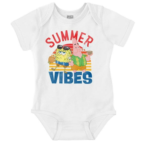 SpongeBob and Patrick Summer Vibes Romper Boys or Girls Infant Baby Brisco Brands 24M