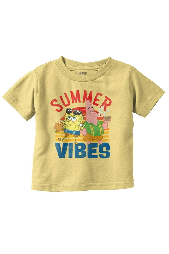 SpongeBob and Patrick Summer Vibes Toddler Boy Girl T Shirt Infant Toddler Brisco Brands 12M