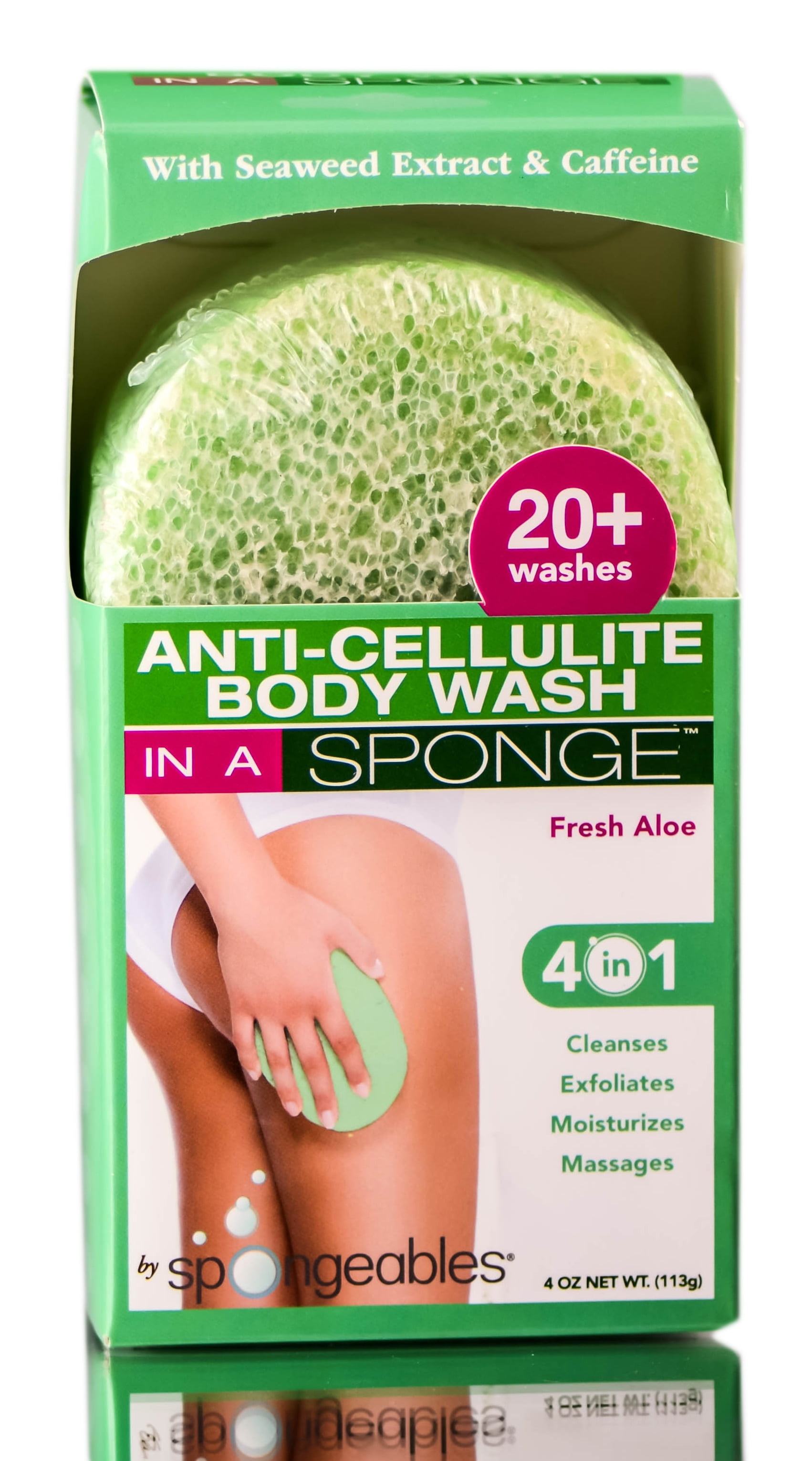 Spongeables AntiCellulite Body Wash Sponge Fresh Aloe