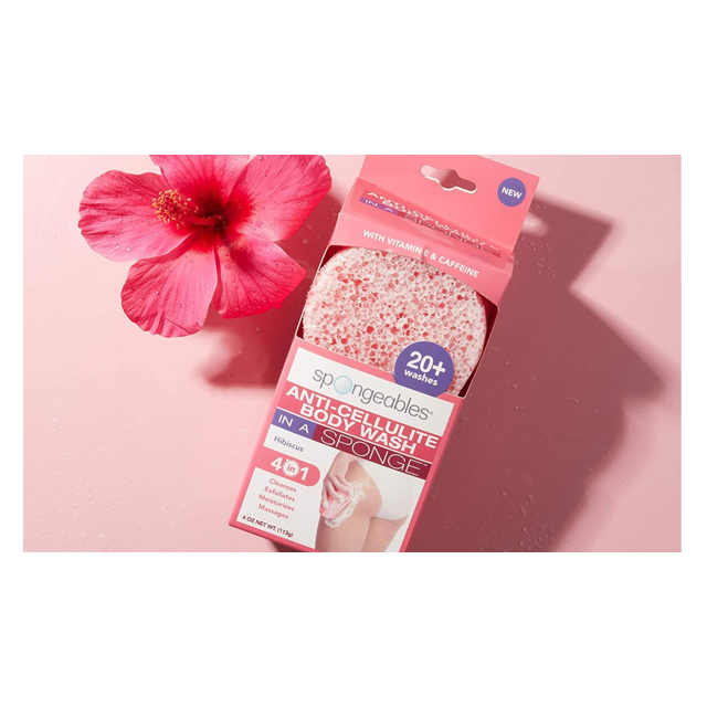 Spongeables AntiCellulite Body Wash in a Sponge, Hibiscus Scent, Spa