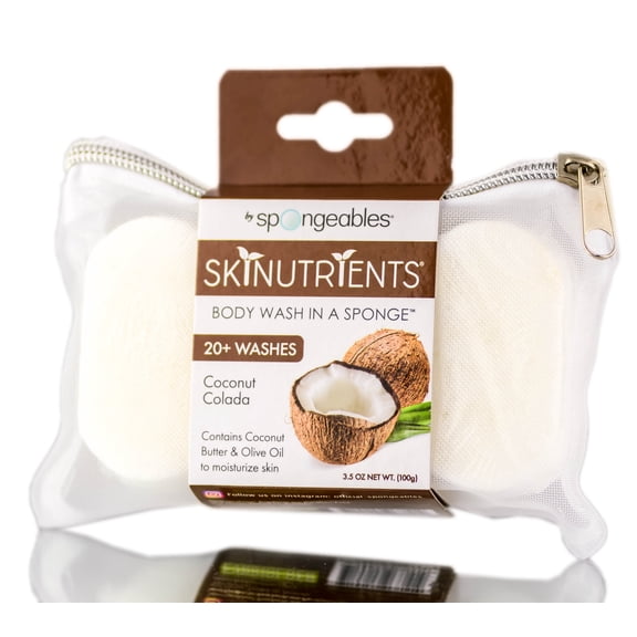 Skinutrients Coconut Colada Body Wash in a Sponge