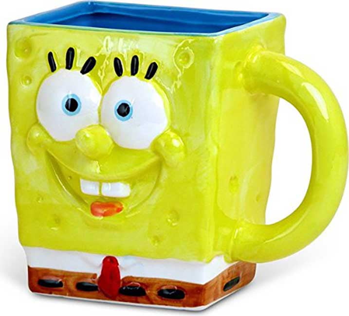 SILVER BUFFALO Spongebob 3D Mug Coffee Sponge Bob Square Pants Smiling TV Show Gift