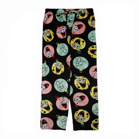Spongebob 863636-large-36- SpongeBob SquarePants Ornaments Sleep Cotton Pants, Black - Large 36-38