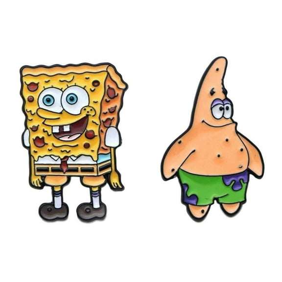 Spongebob And Patrick Set Of 2 Enamel Metal Pins