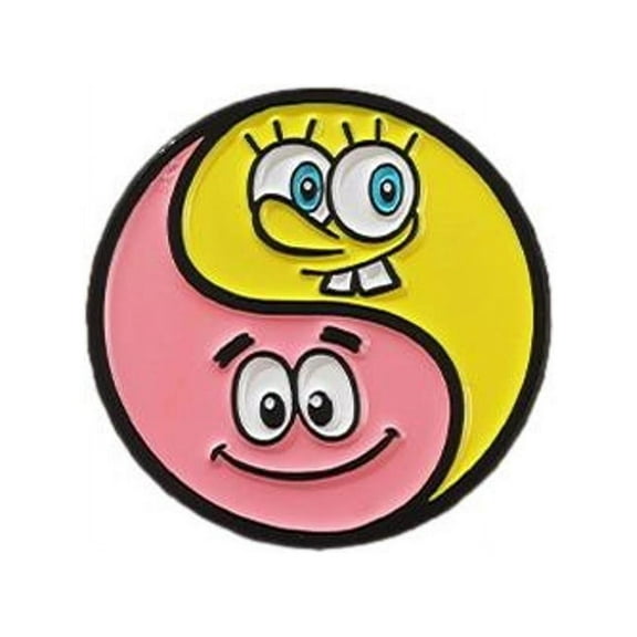 Spongebob And Patrick Ying Yang 1 Inch Diameter Enamel Metal Pin