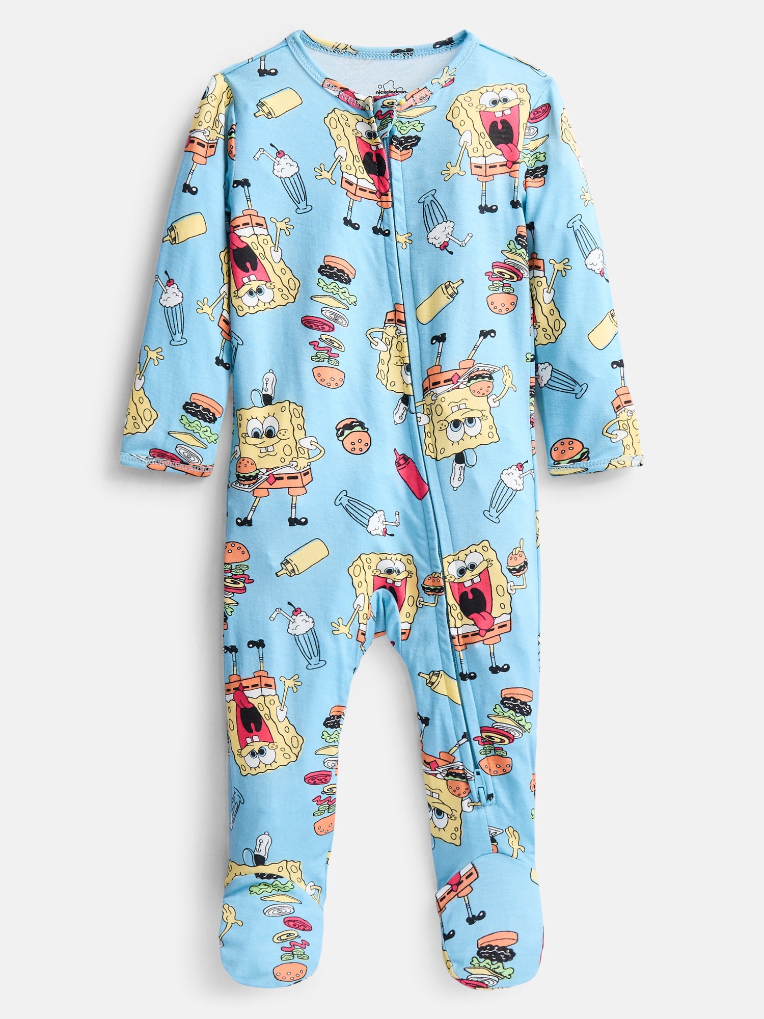 SpongeBob SquarePants Baby Boys Sleep Footed One-Piece, Sizes 0M-24M