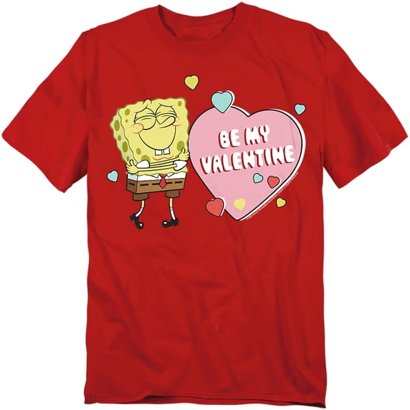 Spongebob Be My Valentine Men's Adult T Shirt