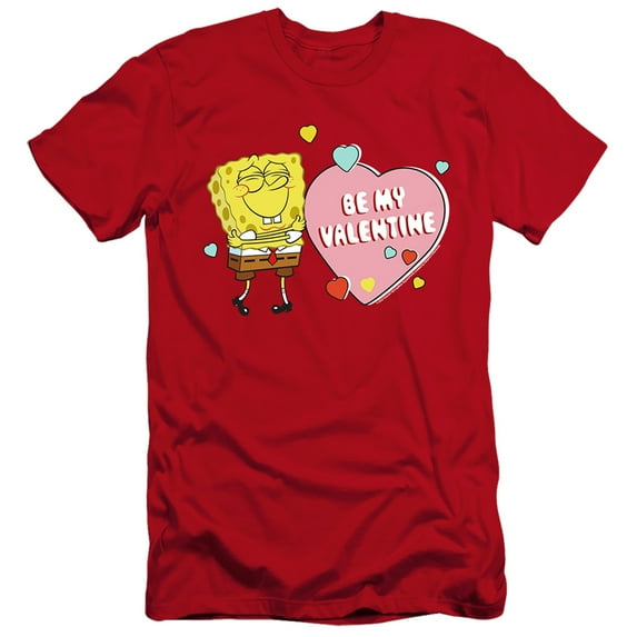 Spongebob Be My Valentine Unisex Adult Canvas Brand T Shirt