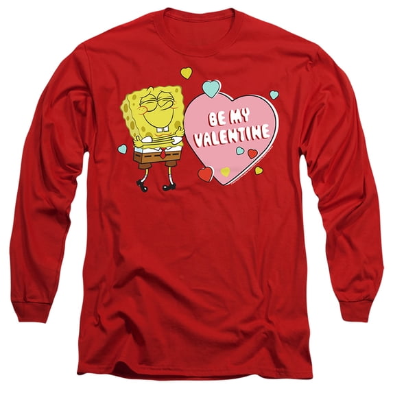 Spongebob Be My Valentine Unisex Adult Long-Sleeve T Shirt