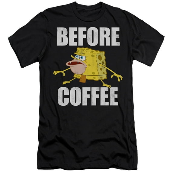 Spongebob Before Coffee Meme Slim Fit Unisex Adult T Shirt
