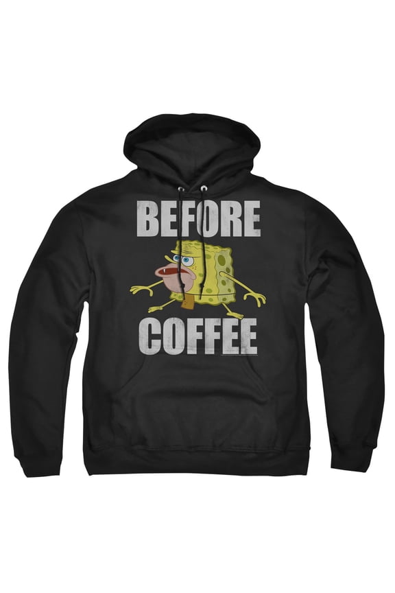Spongebob Before Coffee Meme Unisex Adult Pull-Over Hoodie
