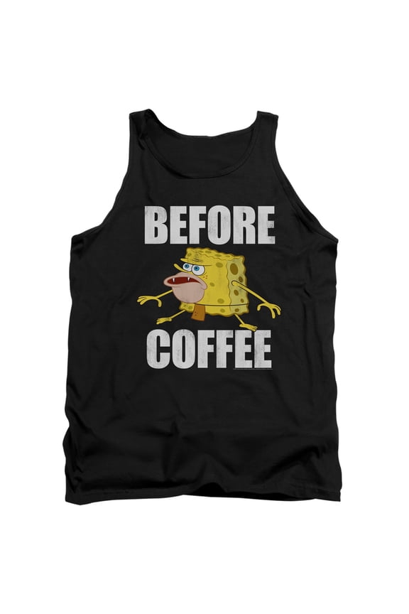 Spongebob Before Coffee Meme Unisex Adult Tank Top