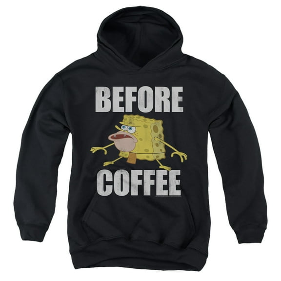 Spongebob Before Coffee Meme Unisex Youth Pull-Over Hoodie