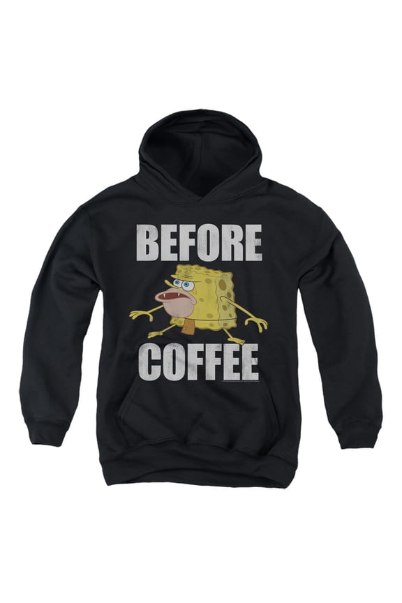 Spongebob Before Coffee Meme Unisex Youth Pull-Over Hoodie