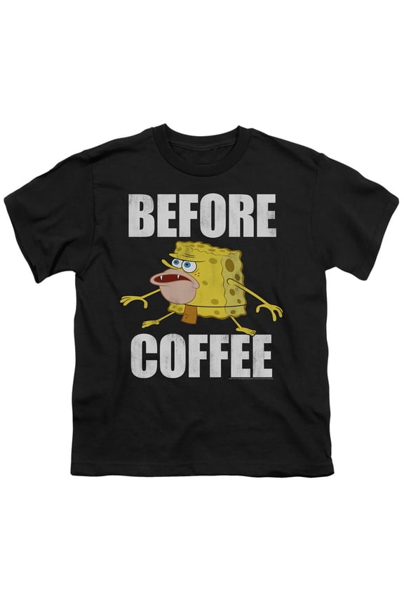 Spongebob Before Coffee Meme Unisex Youth T Shirt