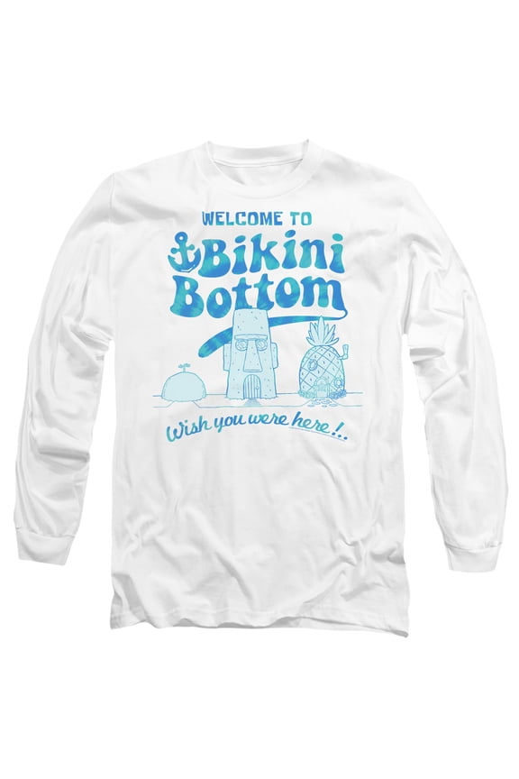 Spongebob Bikini Bottom Welcome Unisex Adult Long-Sleeve T Shirt