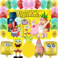 thumbnail image 1 of Spongebob Birthday Decorations, Cartoon Spongebob Party Supplies include Backdrop, Foil Balloons, Latex Balloons for Boys Girls Spongebob Background Party Favors, 1 of 6