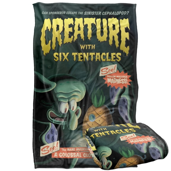 Spongebob Blanket, 36'x58' Creature with Six Tentacles Silky Touch Super Soft Throw Blanket