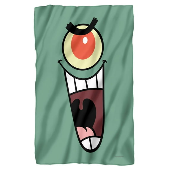 Spongebob Blanket, 36"x58" Plankton Face Fleece Blanket