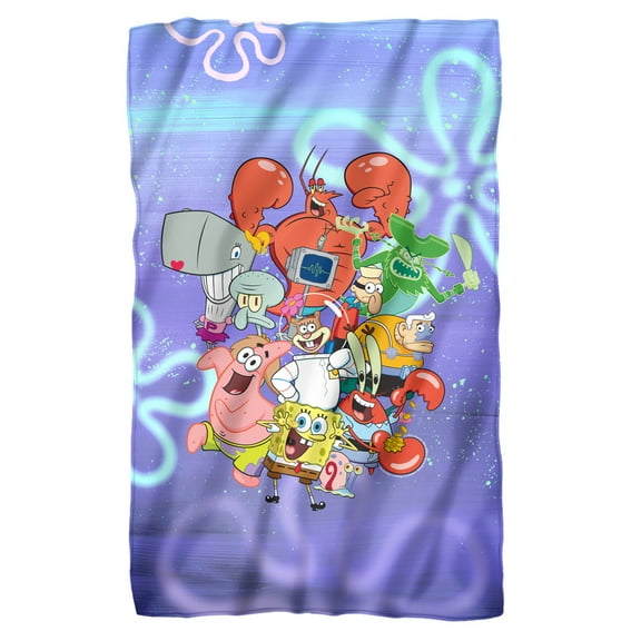 Spongebob Blanket, 36"x58" Spongebob Character Group Fleece Blanket