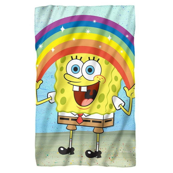 Spongebob Blanket, 36"x58" Spongebob Rainbow Fleece Blanket