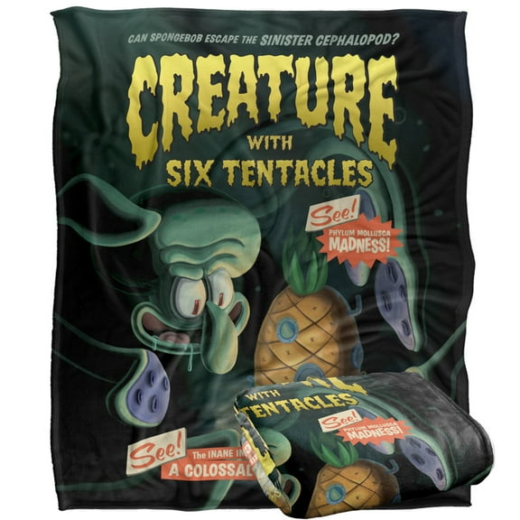 Spongebob Blanket, 50'x60' Creature with Six Tentacles Silky Touch Super Soft Throw Blanket
