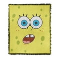 thumbnail image 1 of Spongebob Blanket, 50"x60" Spongebob Surprise Face Woven Tapestry Cotton Blend Fringed Throw Blanket, 1 of 6