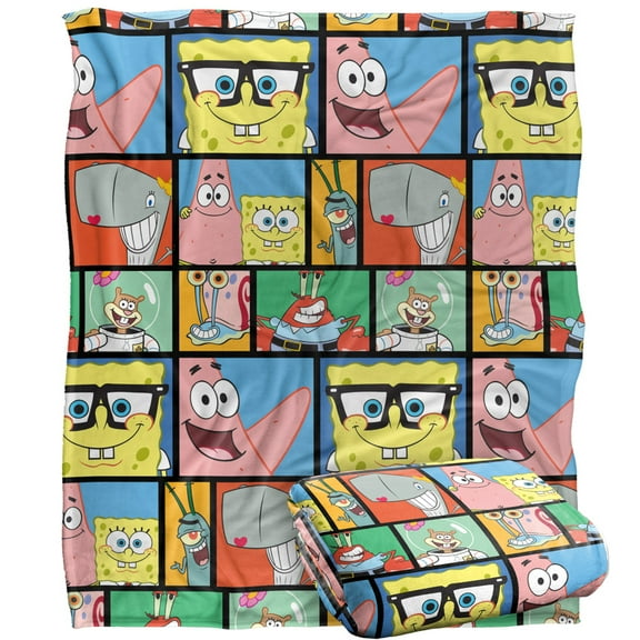 Spongebob Blanket, 50'x60' Spongebob Tile Pattern Silky Touch Super Soft Throw Blanket