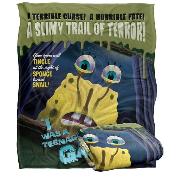 Spongebob Blanket, 50'x60' Teenage Gary Silky Touch Super Soft Throw Blanket