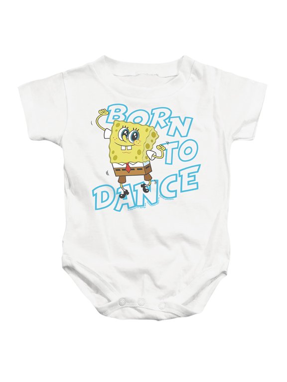Spongebob Born To Dance Unisex Infant Snap Suit for Baby (6 Months) White