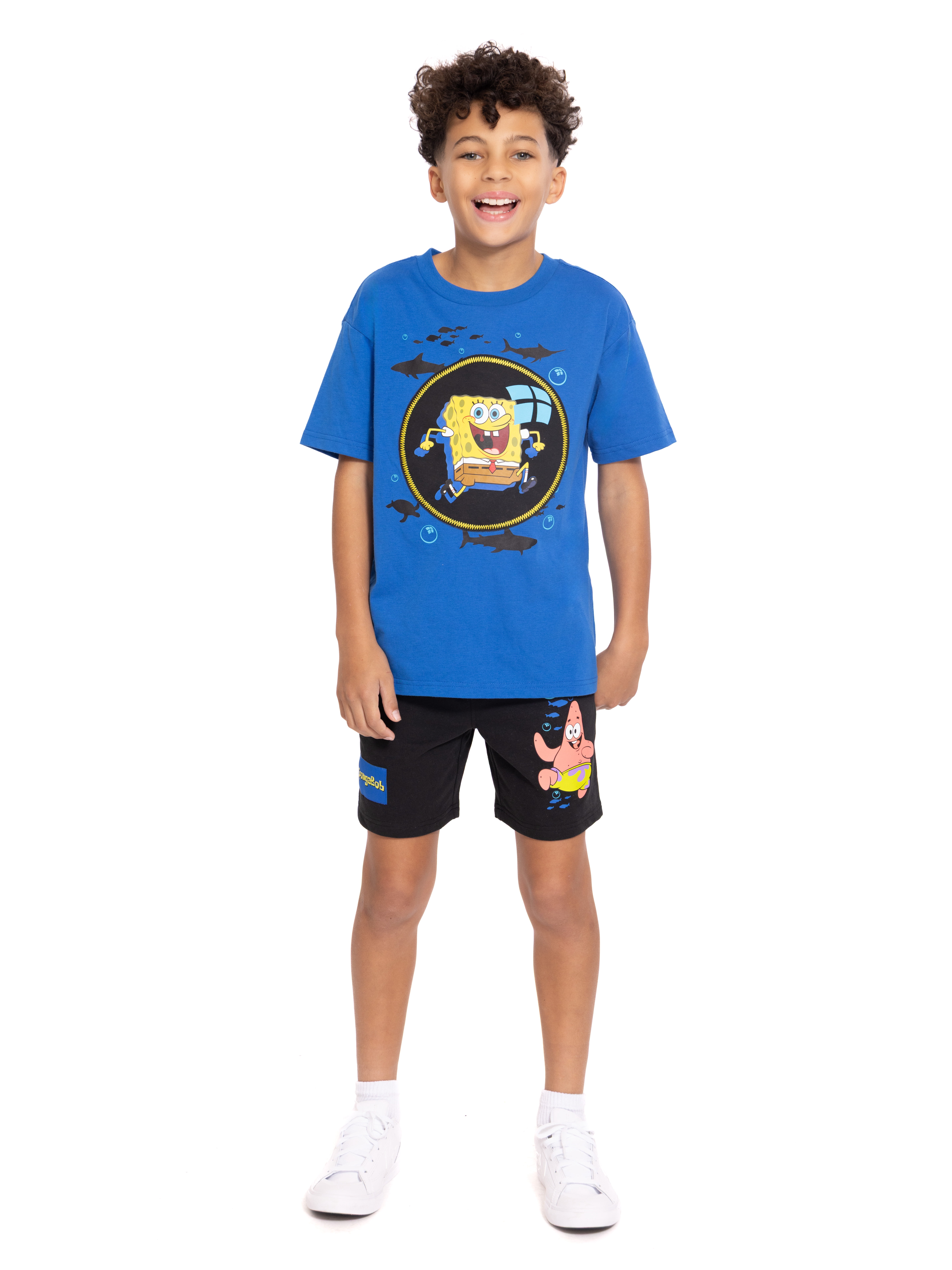 SpongeBob SquarePants Boys Short Sleeve Graphic Tee and Shorts Set, 2-Piece, Sizes 4-16
