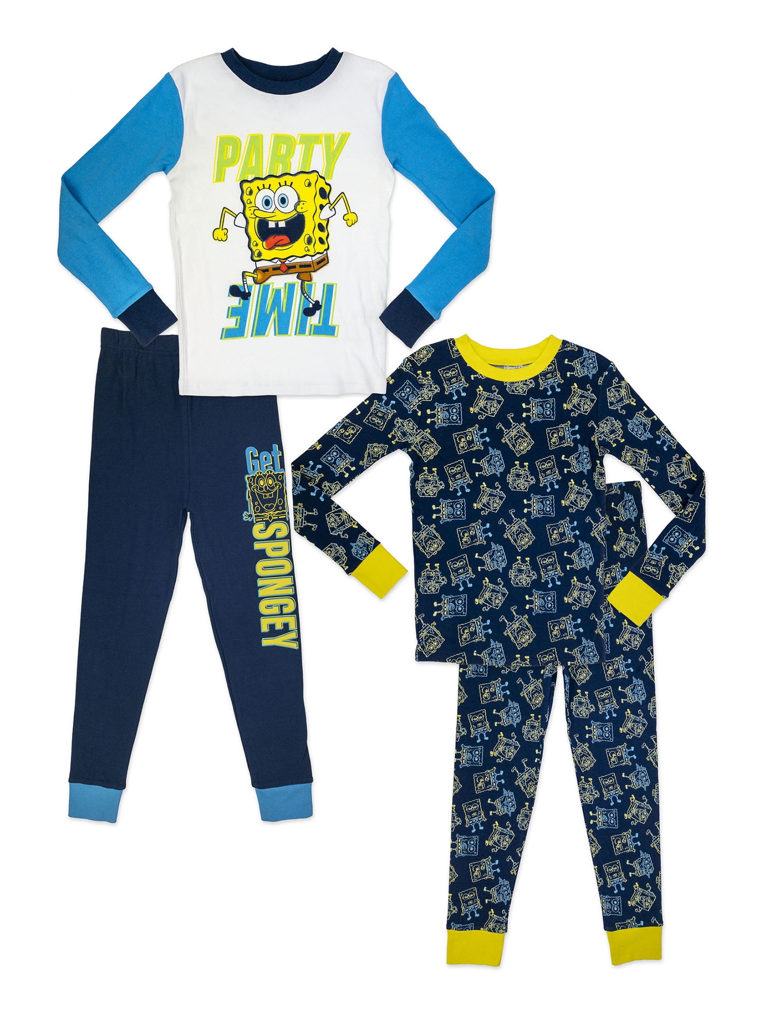Spongebob Boys 4 Pc Pajama Set, Sizes 4-10 - Walmart.com