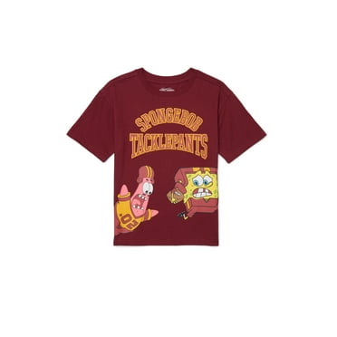 SpongeBob SquarePants Boys Graphic Retro Print Tee with Short Sleeves, Sizes 4-18