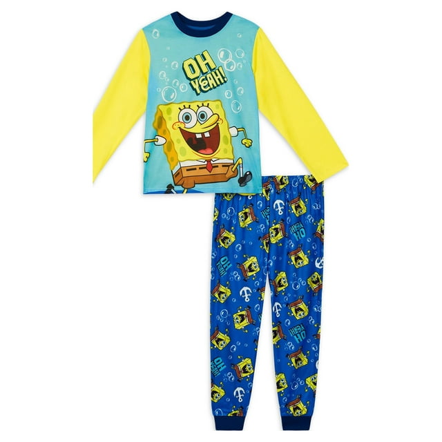 Spongebob Boys Long Sleeve Pajamas Set, 2-Piece, Sizes 4-12 - Walmart.com