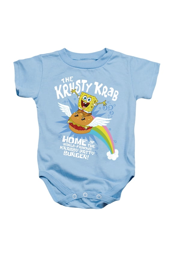 Spongebob Burger Rider Unisex Infant Snap Suit for Baby (12 Months) Light Blue