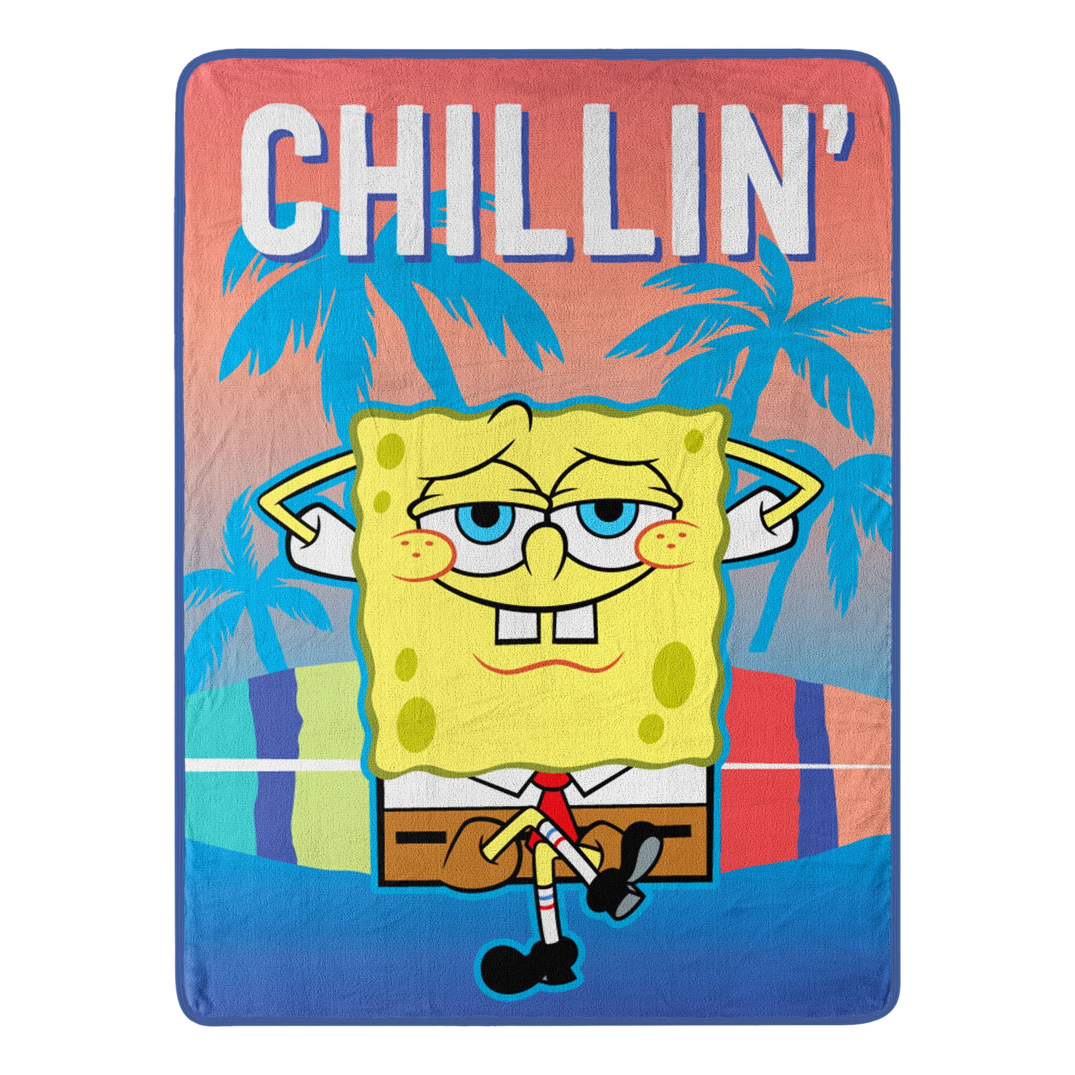 Spongebob Chillin Kids Micro Raschel Throw Blanket Walmart