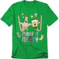 thumbnail image 1 of Spongebob Christmas, Make It Merry With Patrick Unisex Adult T Shirt, 1 of 7